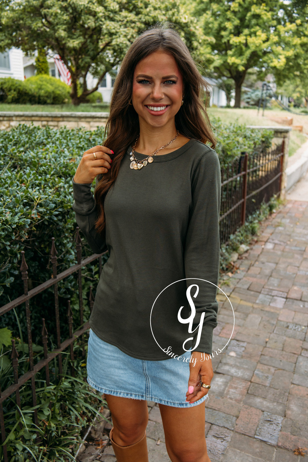 Fall Basic Top- Eucalyptus