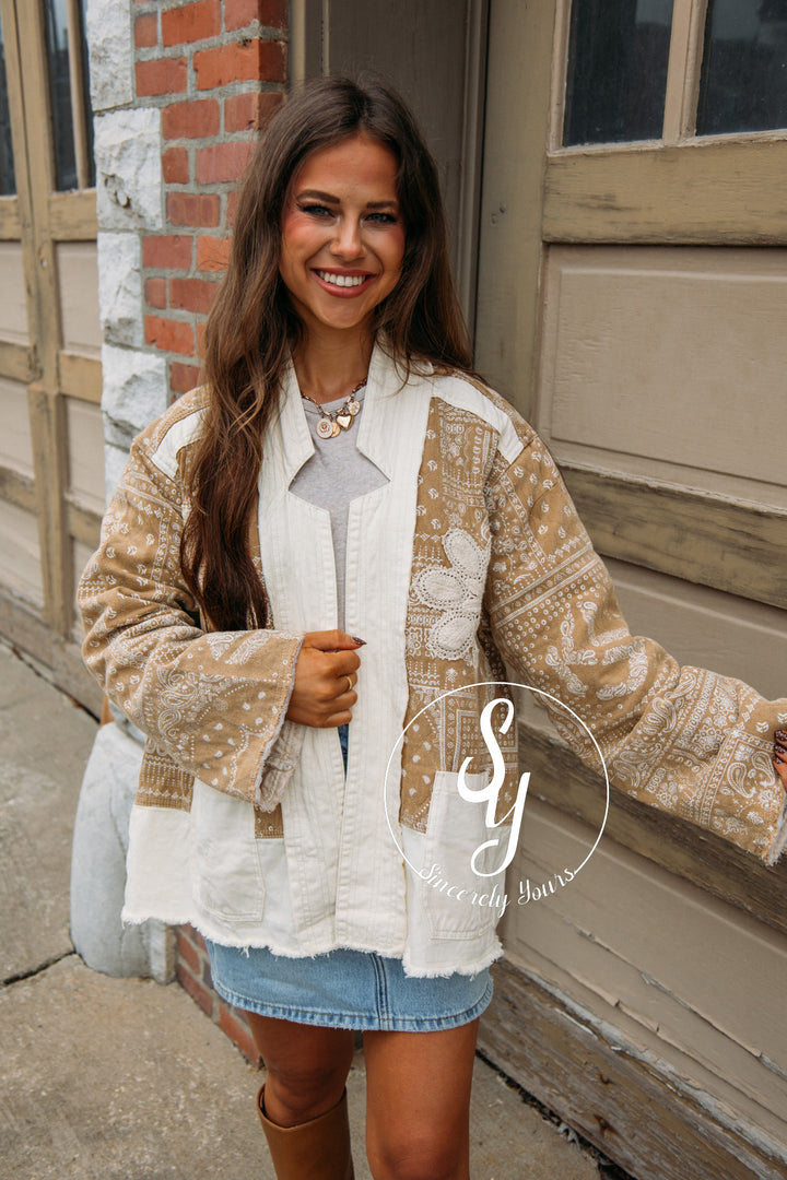 Paisley Flower Jacket - Natural