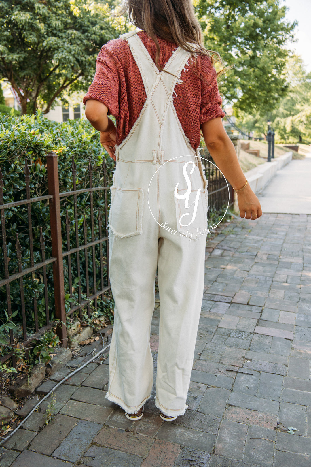 Fray Life Overalls- Ivory