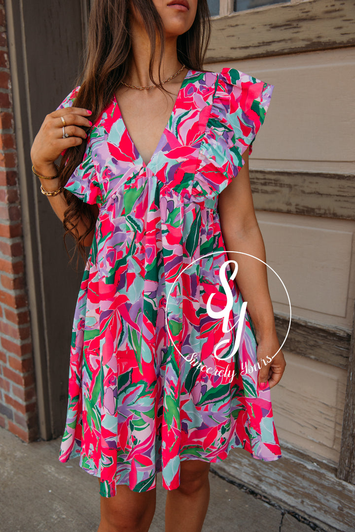 Tropics Dress - Fuchsia