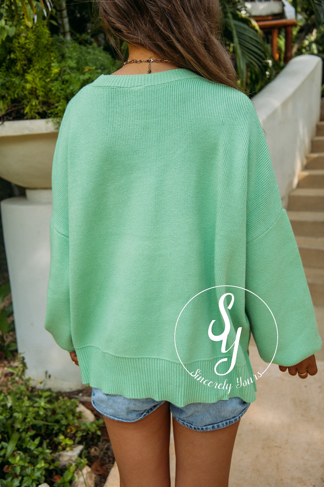 Small Town Cozy Sweater - Honeydew
