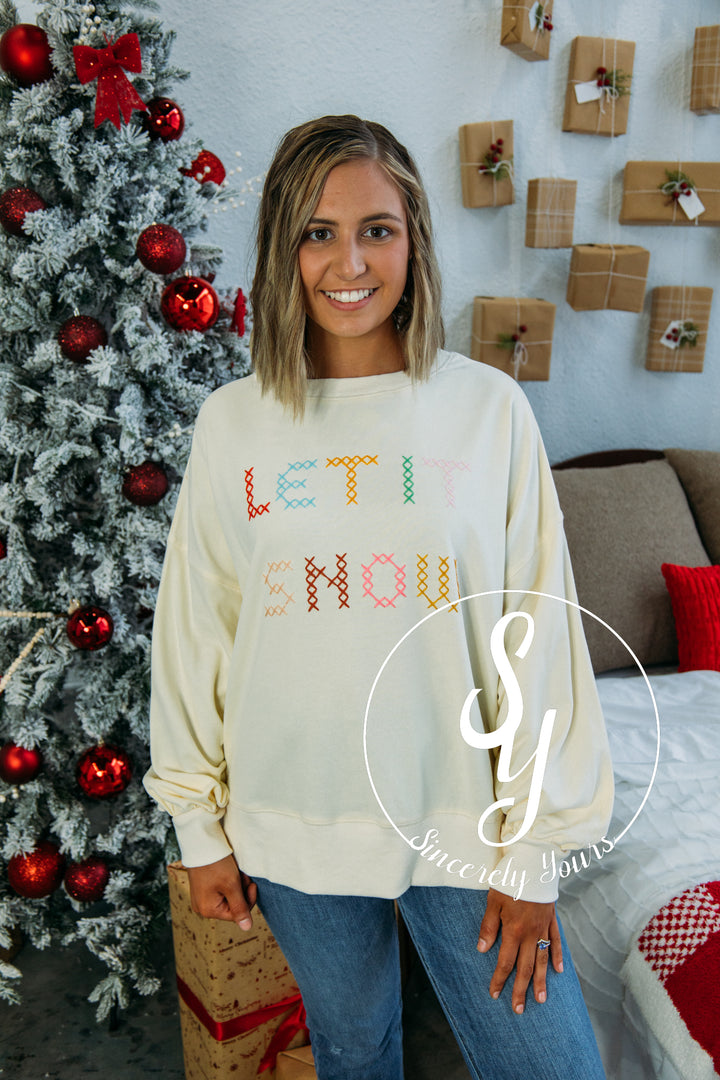 Let It Snow Crewneck - Cream