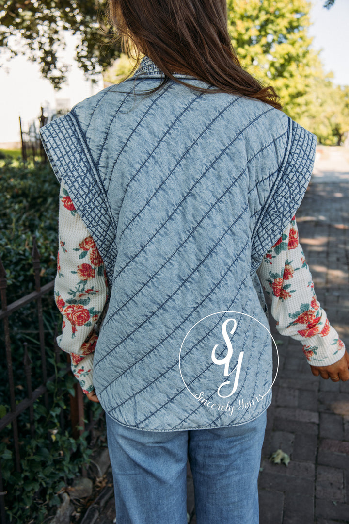 Cedar Creek Vest- Denim