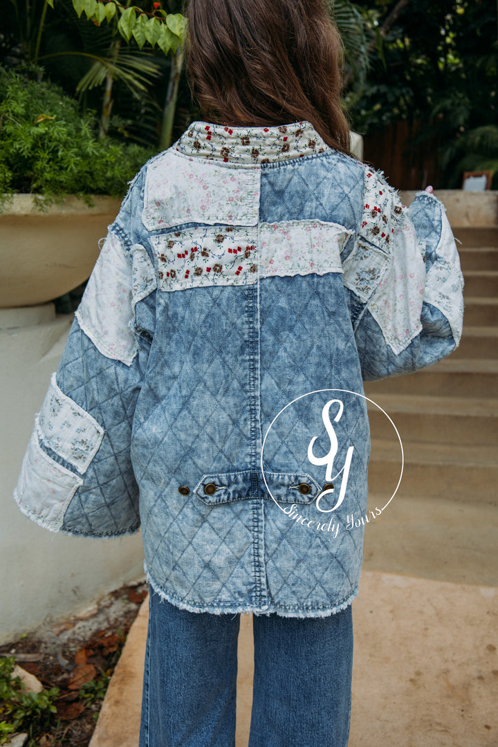 Flower Patch Jacket - Denim