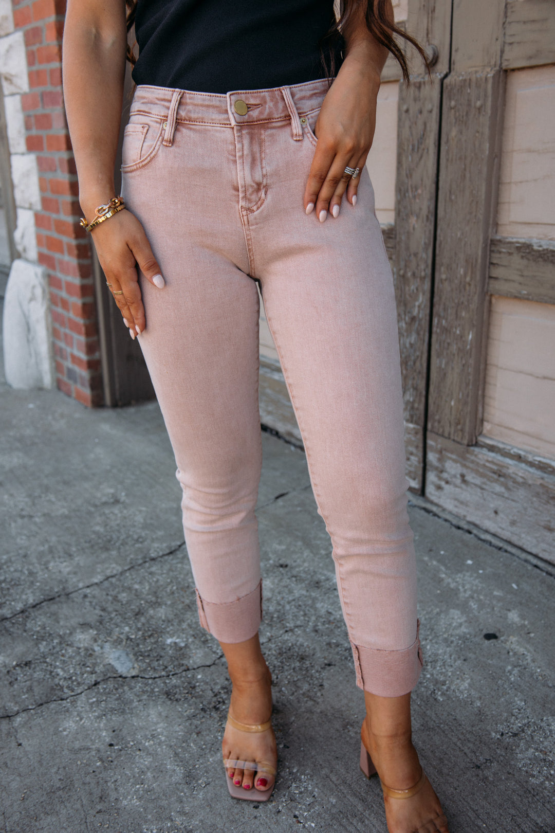 Dear John:  Blaire Cuffed Denim - Rose Dust