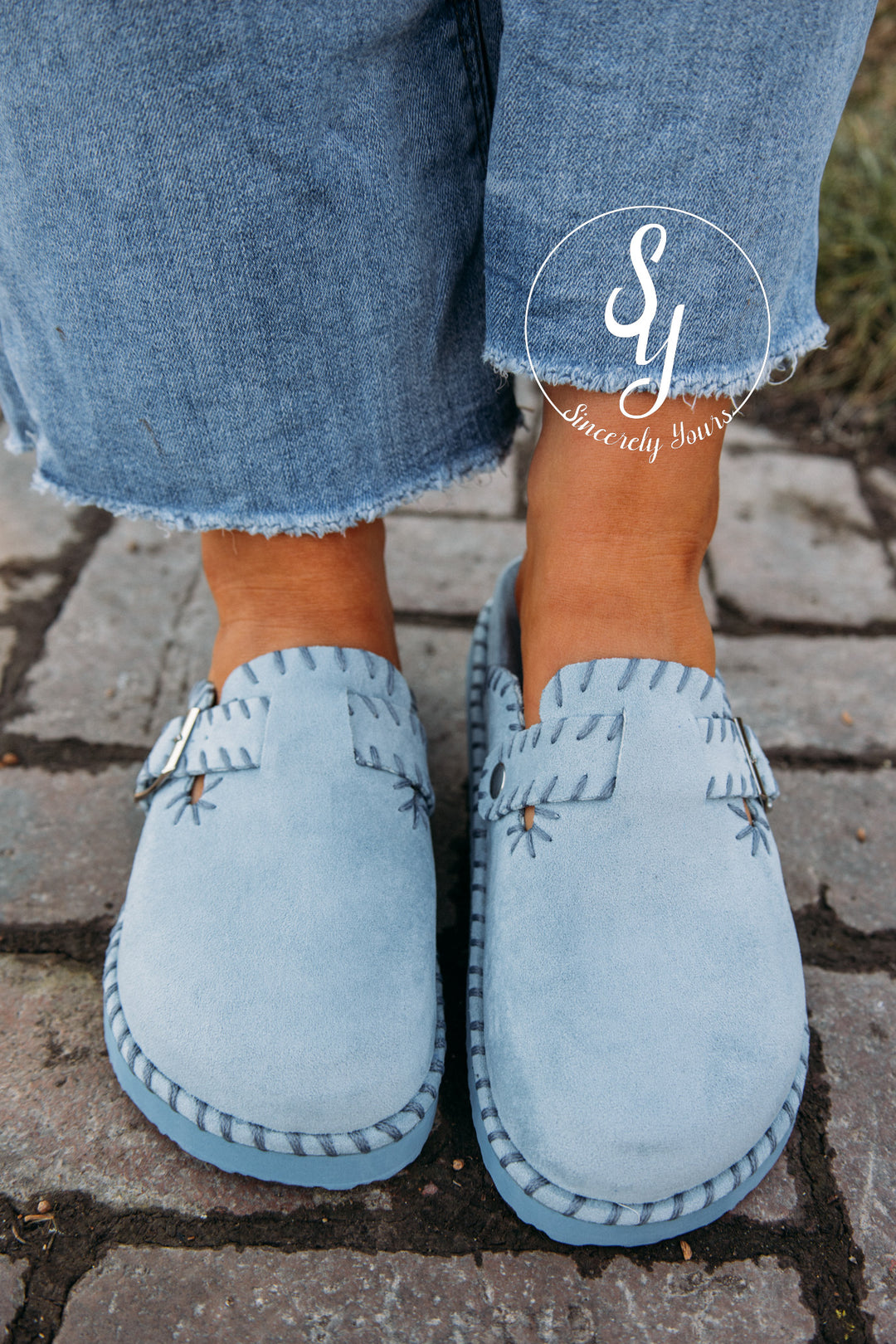 Oceane Mule - Powder Blue