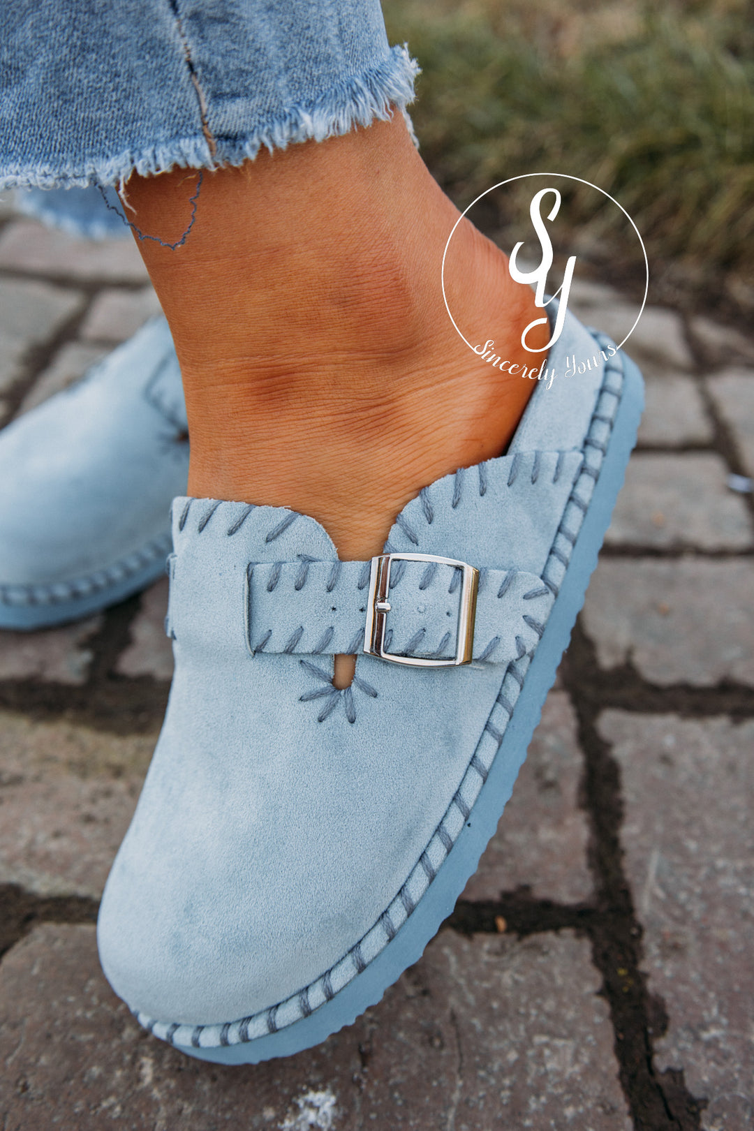 Oceane Mule - Powder Blue