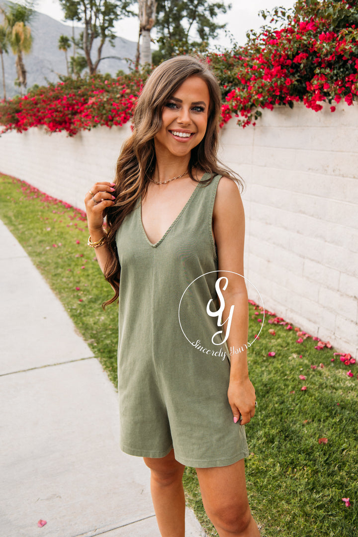 Go Getter Romper - Moss