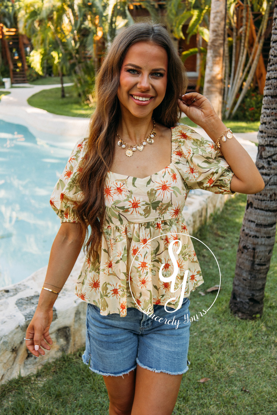 Sweet Pea Top- Sunflower Multi
