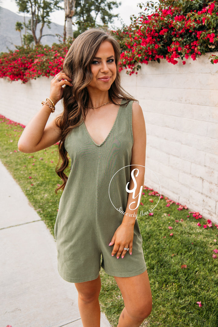 Go Getter Romper - Moss