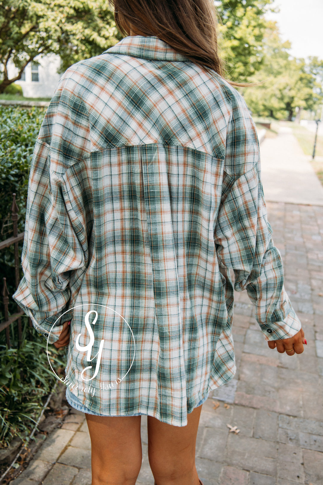 Plaid Life Blouse- Green Combo