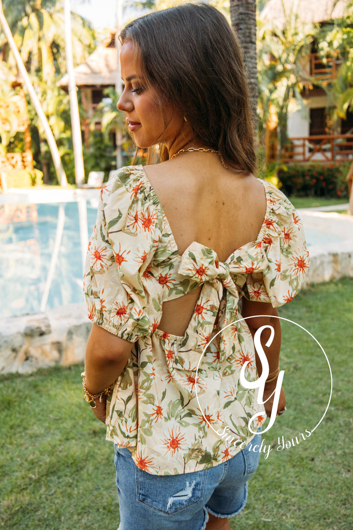 Sweet Pea Top- Sunflower Multi