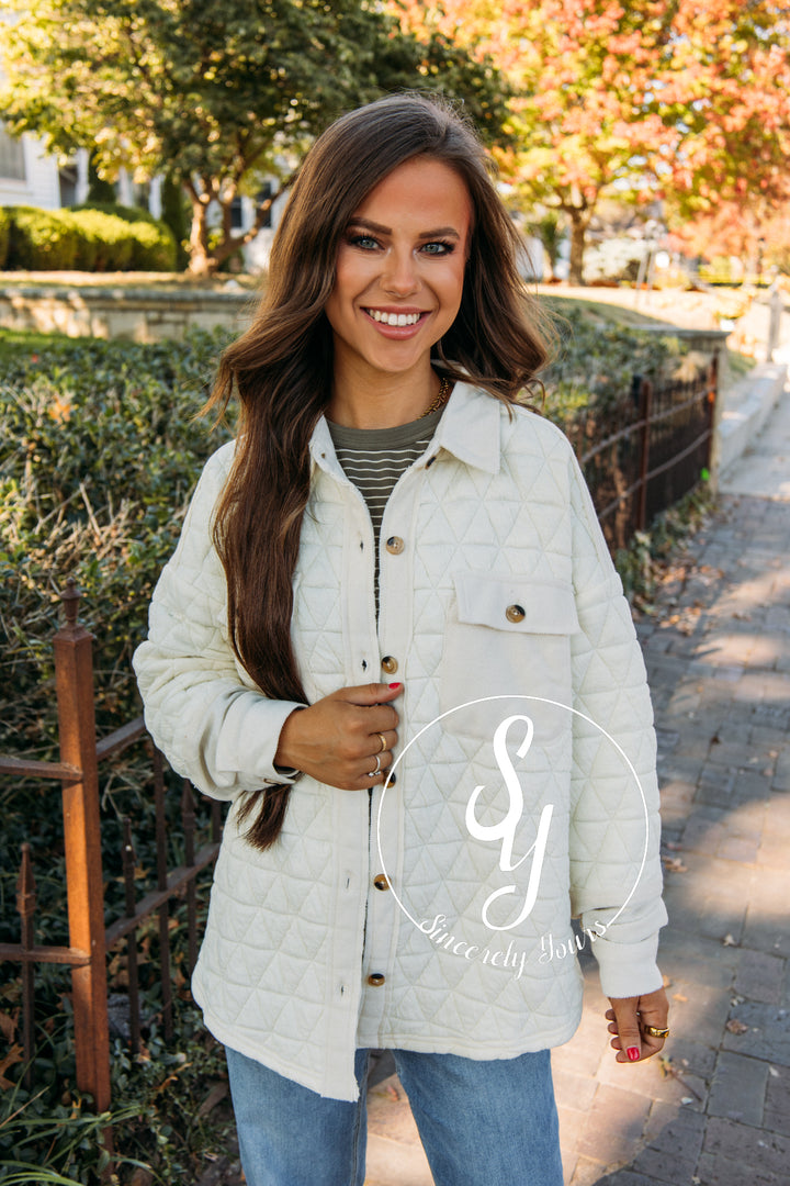 Quilted Moment Jacket - Cream