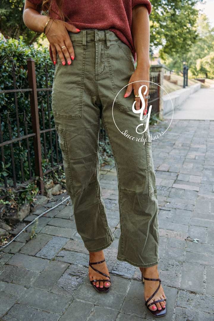 Dear John: Lasso Barrel Fit Pant- Olive Branch