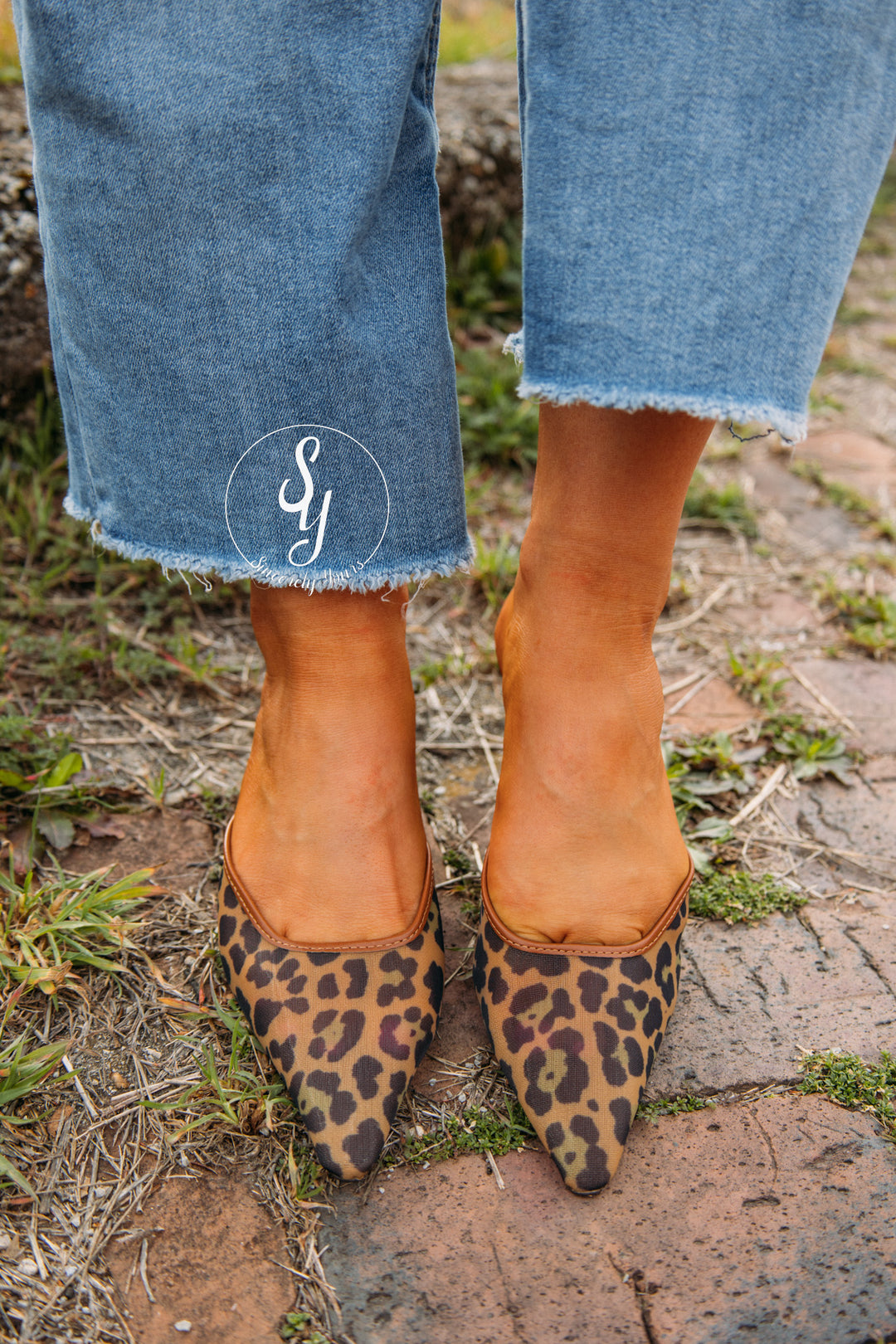 Lisbeth Pointed Toe Heel - Leopard Mesh
