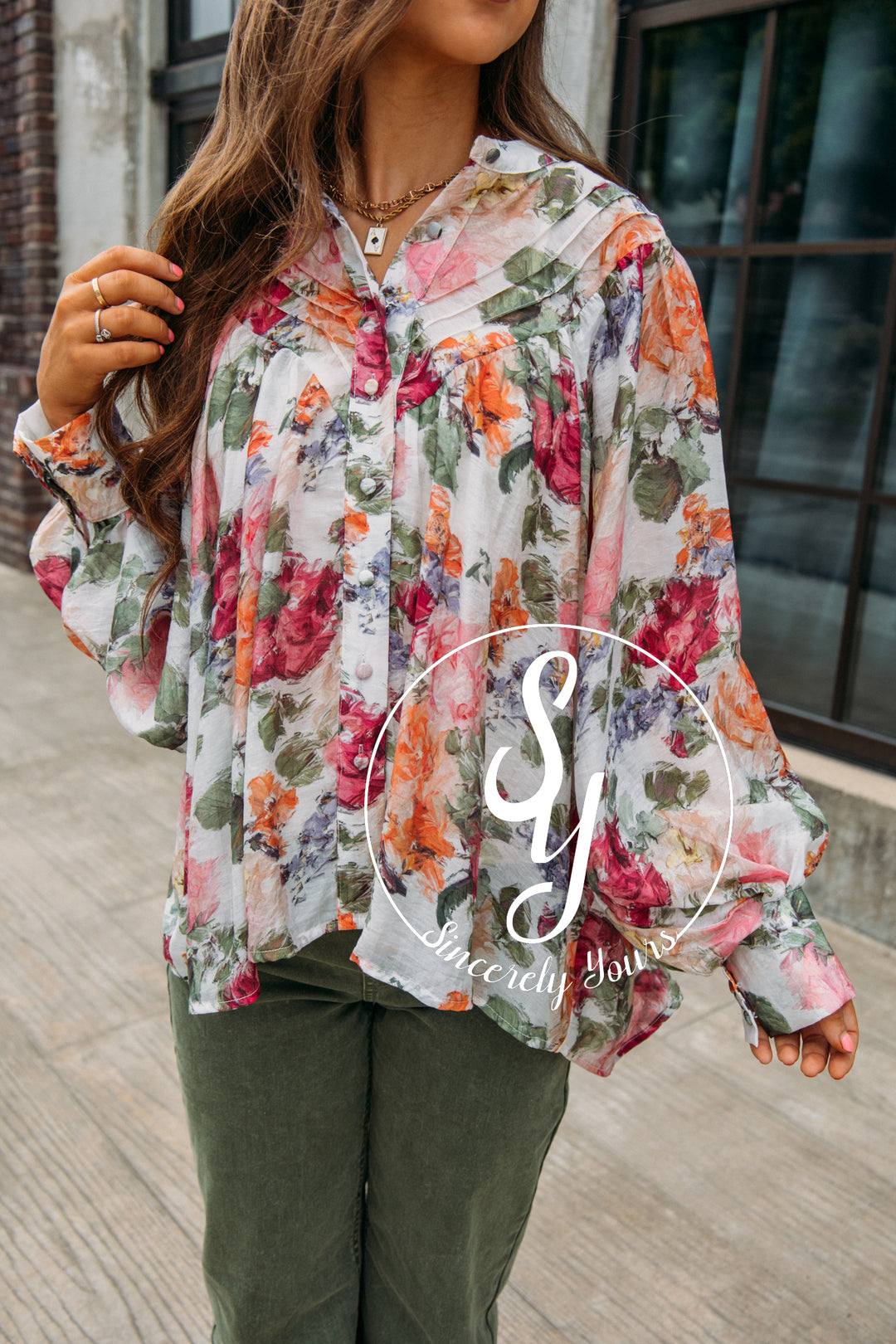 Never A Doubt Floral Blouse - Vintage Rose