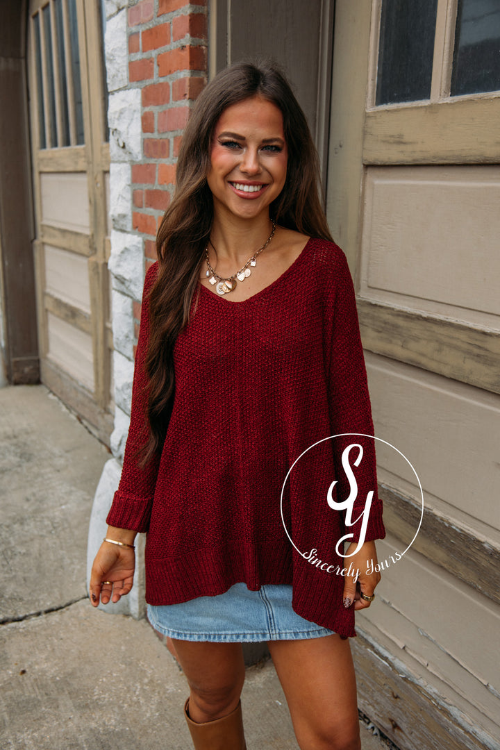 Elegant Moment Sweater - Wine