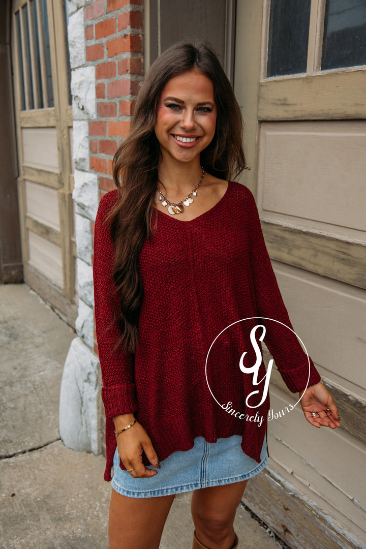 Elegant Moment Sweater - Wine