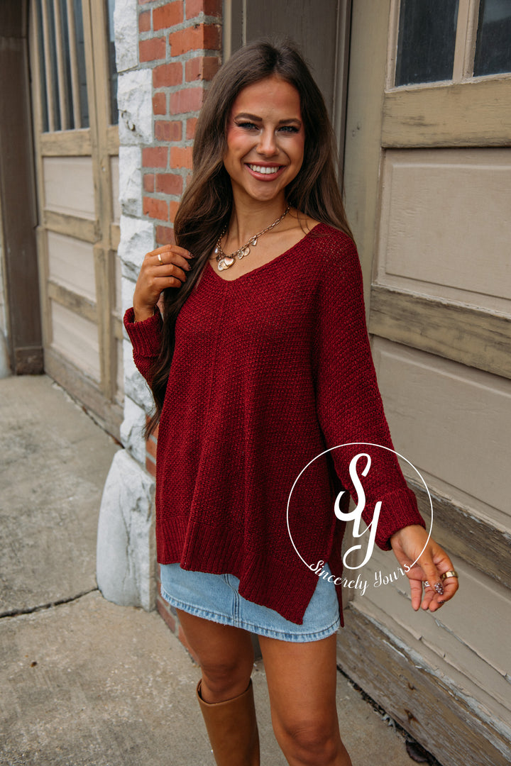 Elegant Moment Sweater - Wine