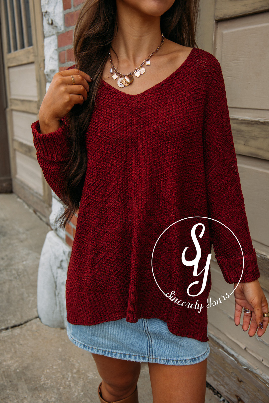 Elegant Moment Sweater - Wine