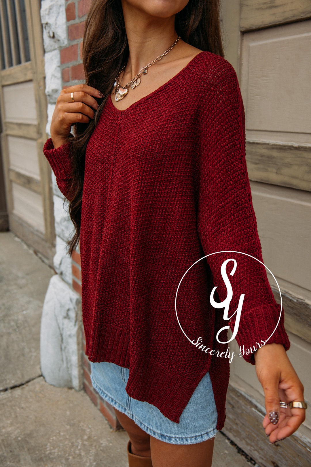 Elegant Moment Sweater - Wine
