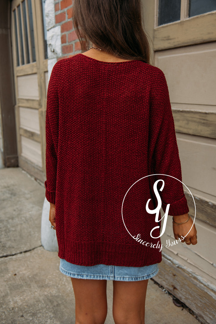 Elegant Moment Sweater - Wine