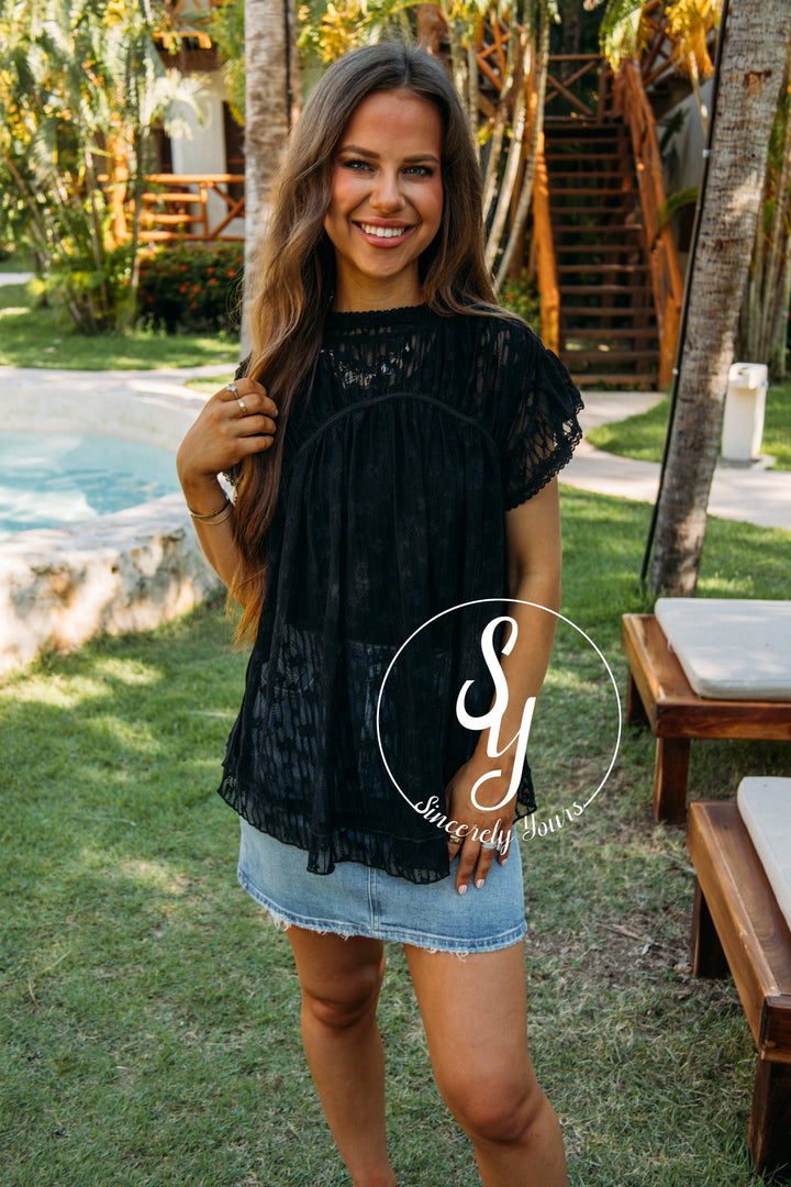 Feel Lighthearted Blouse- Black