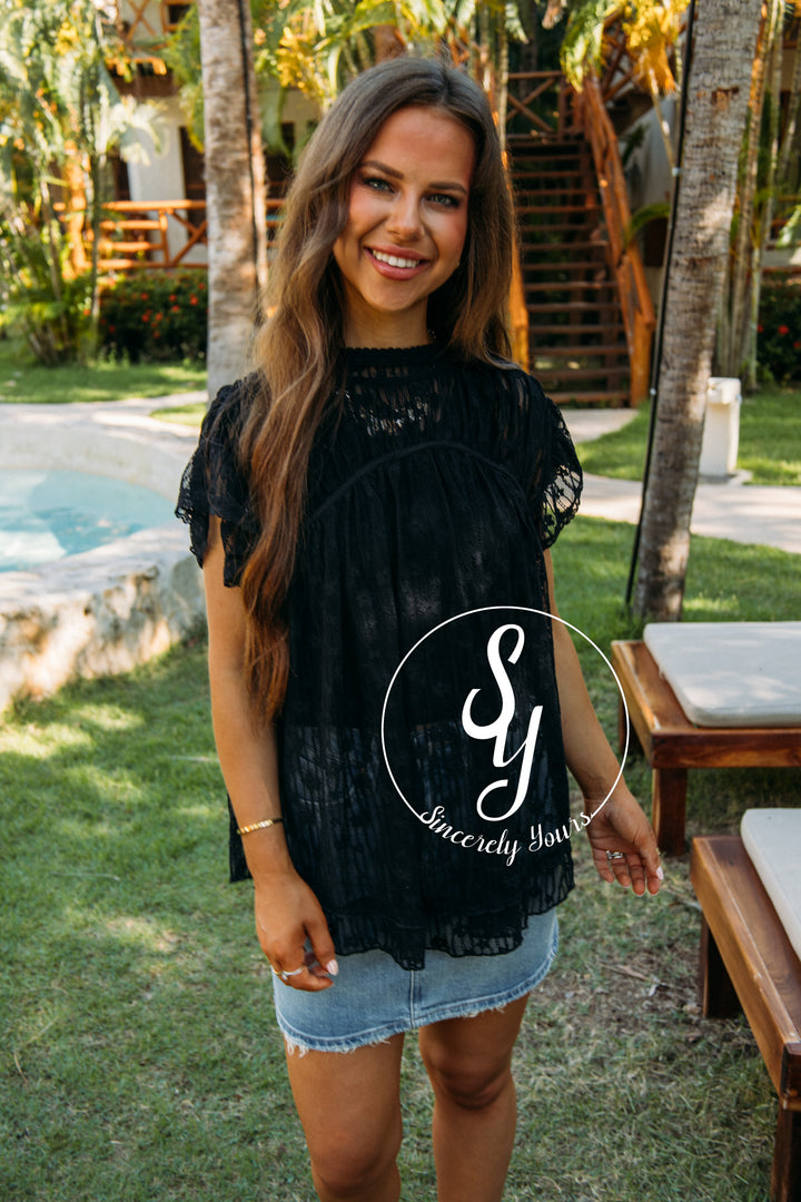 Feel Lighthearted Blouse- Black