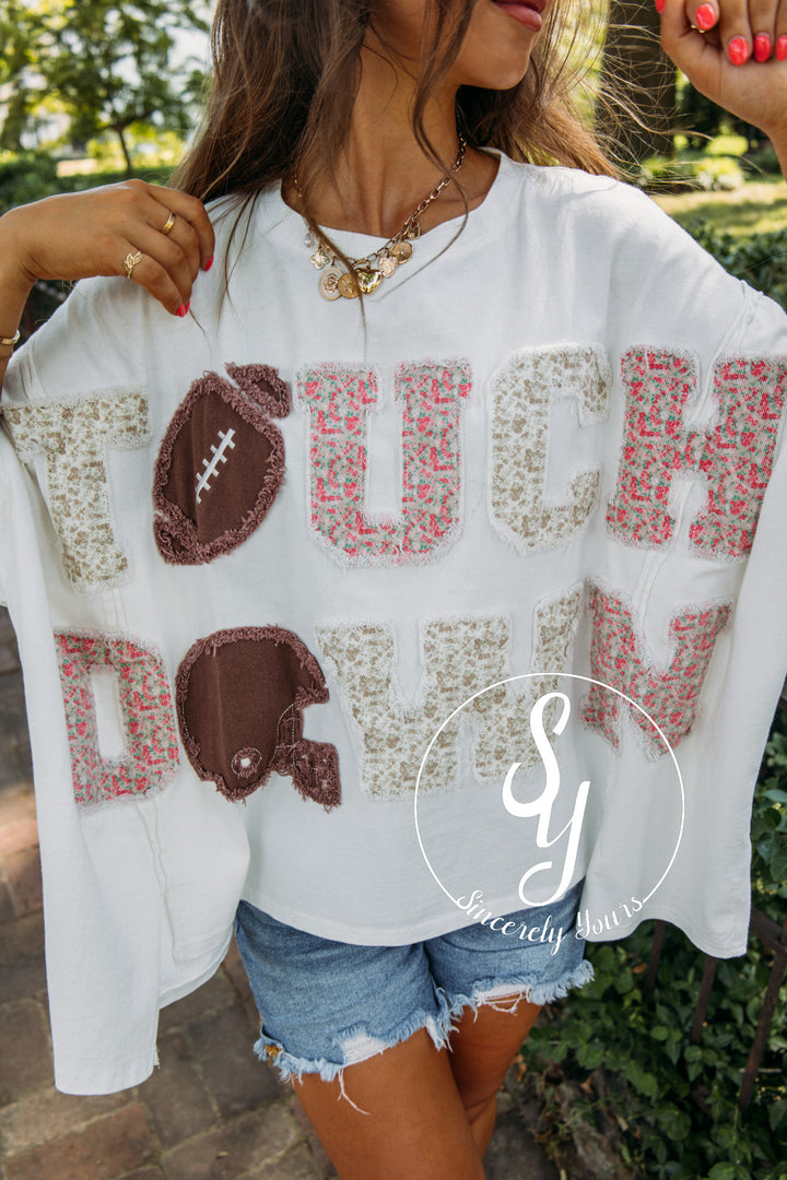 Touchdown Floral Patchwork Top- Off White