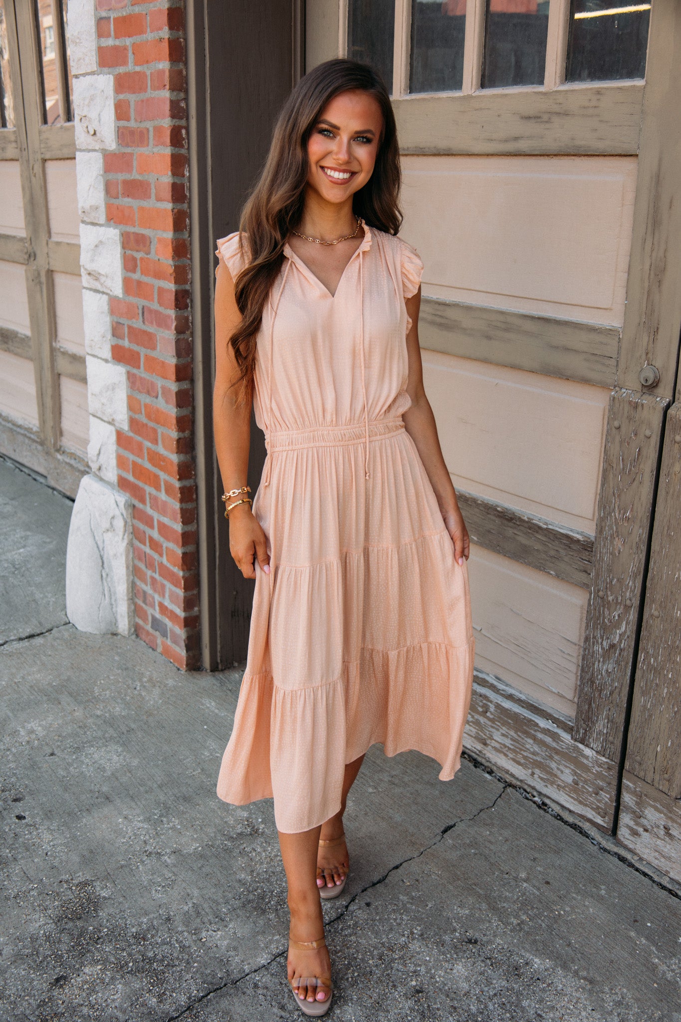 A Pretty Moment Dress - Apricot