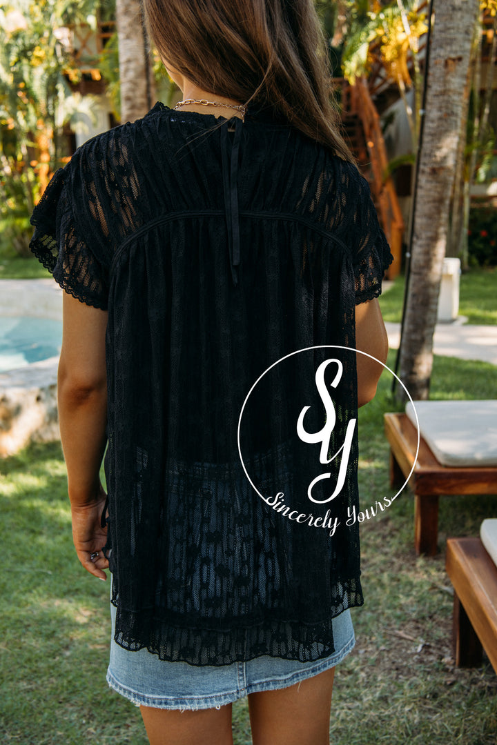 Feel Lighthearted Blouse- Black