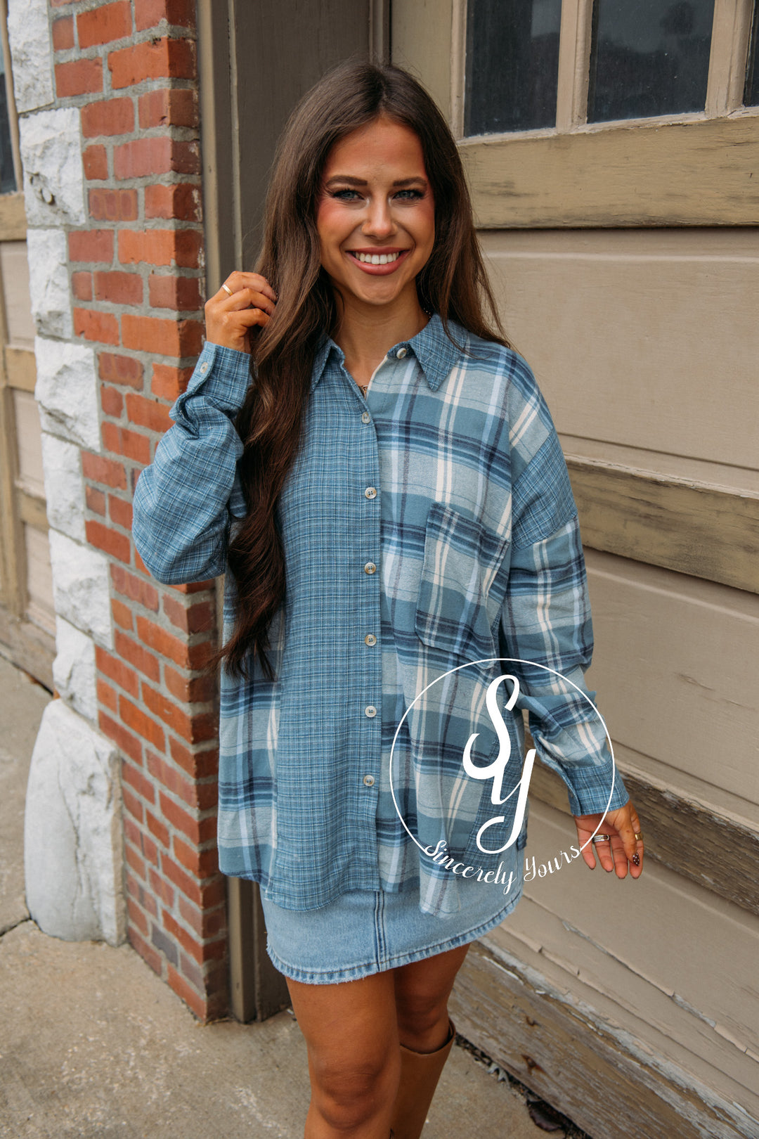 Bistro Moment Blouse - Denim Multi