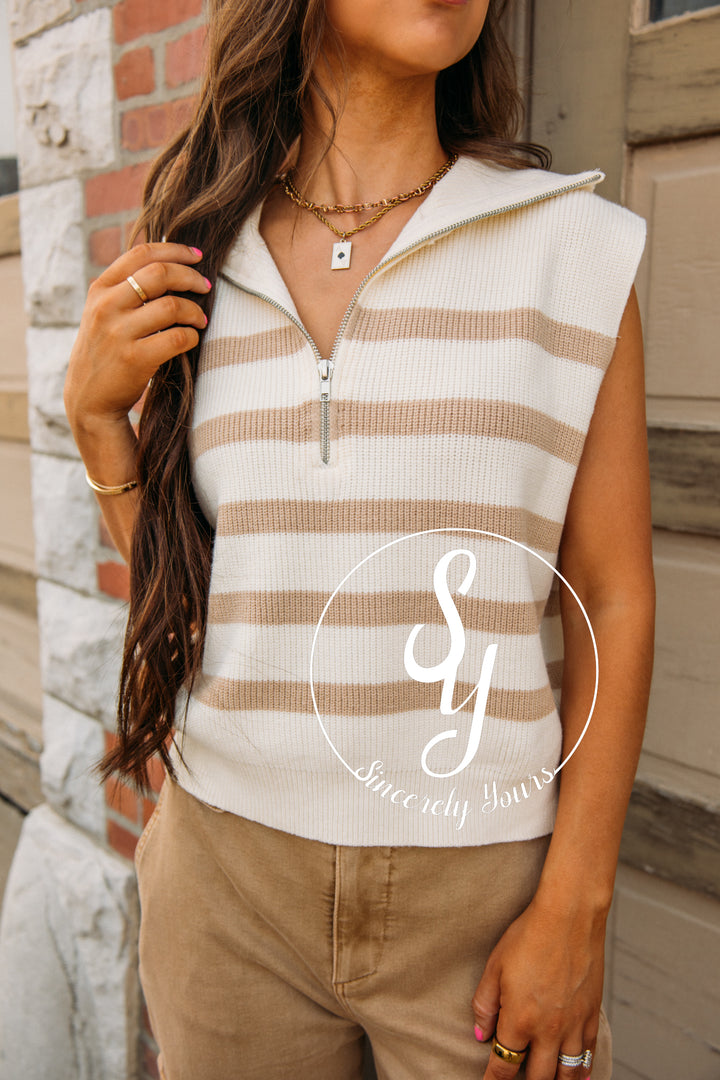 Picture Perfect Sweater - Cream/Taupe