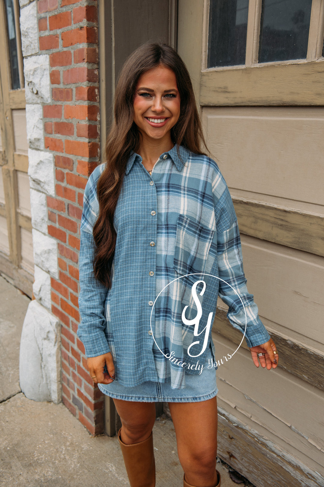 Bistro Moment Blouse - Denim Multi