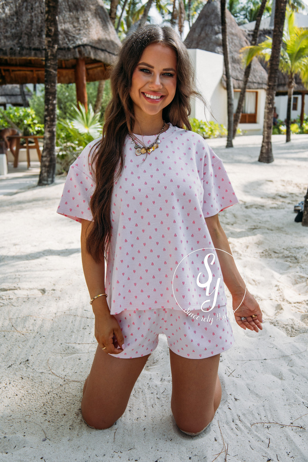 Heart You Pajama Set -Pink