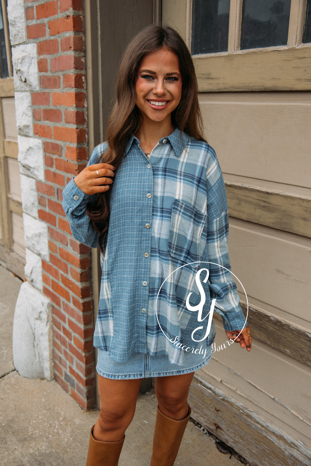 Bistro Moment Blouse - Denim Multi