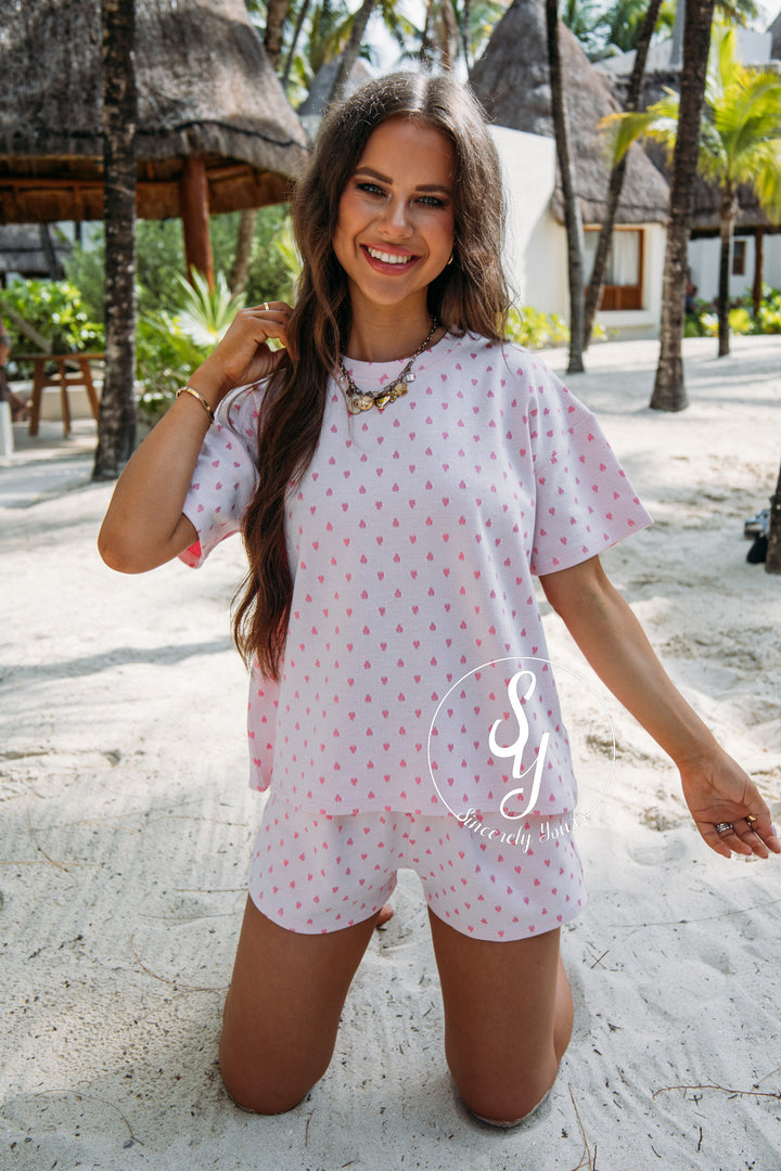 Heart You Pajama Set -Pink