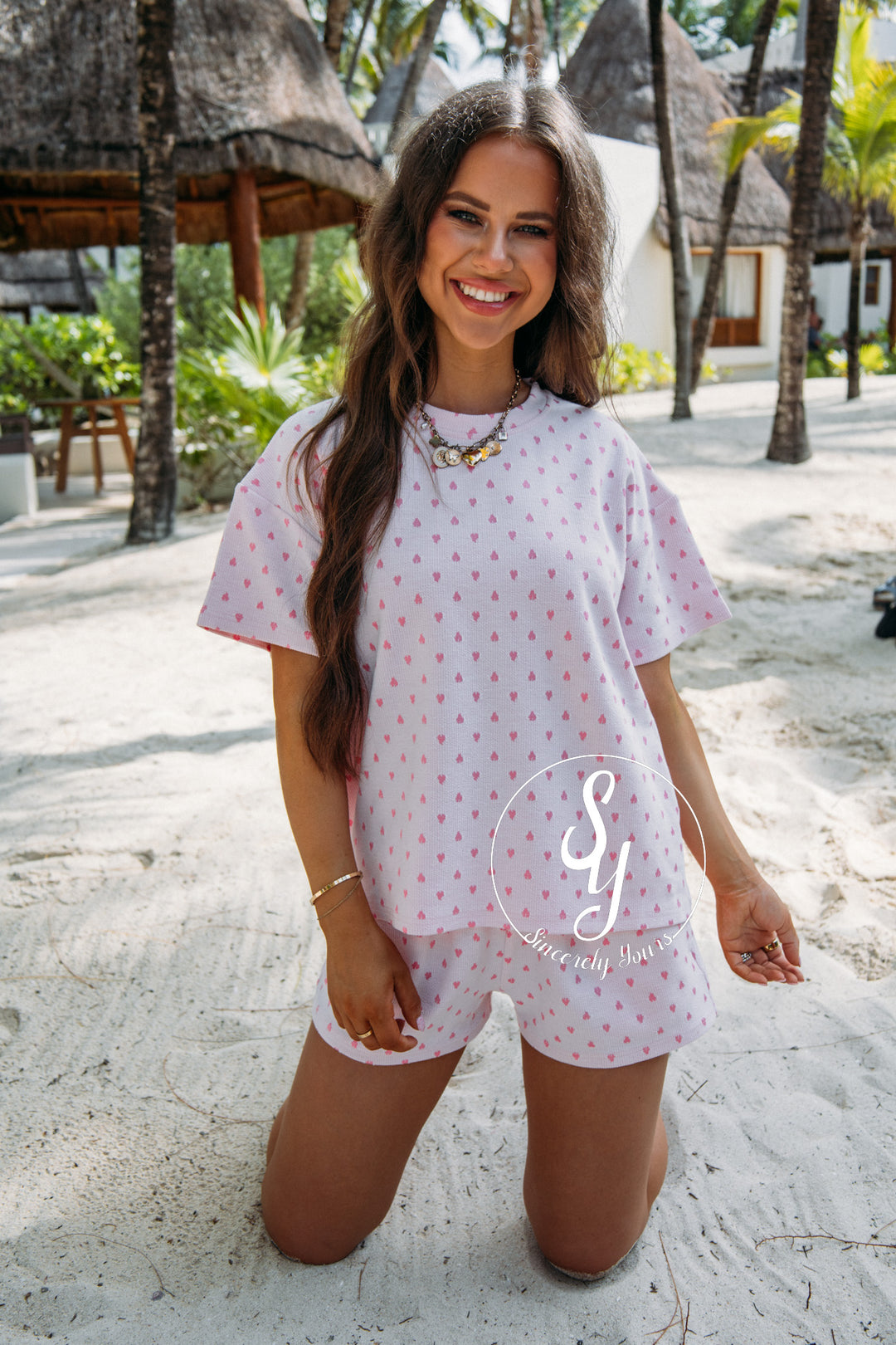 Heart You Pajama Set -Pink