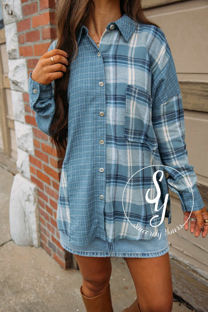 Bistro Moment Blouse - Denim Multi