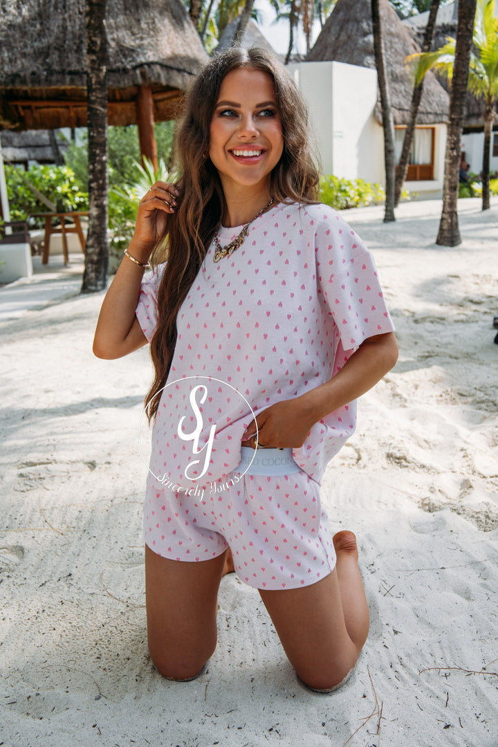Heart You Pajama Set -Pink