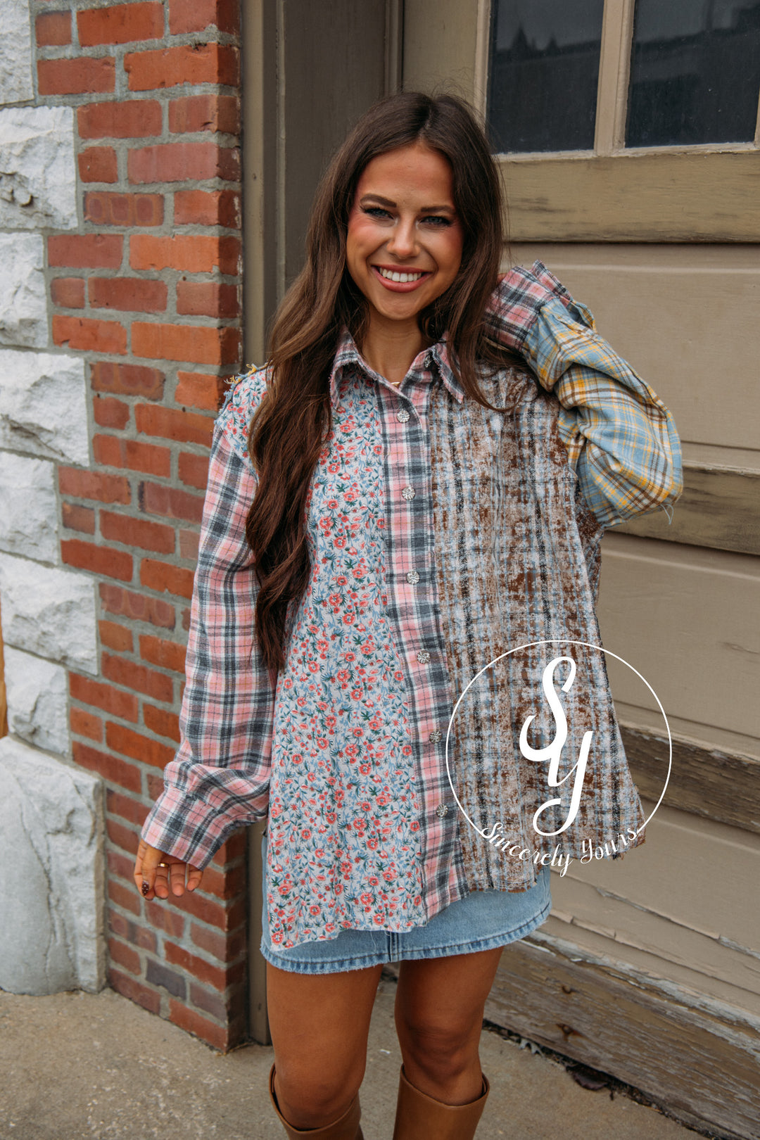 All Designs Blouse - Grey/Choco