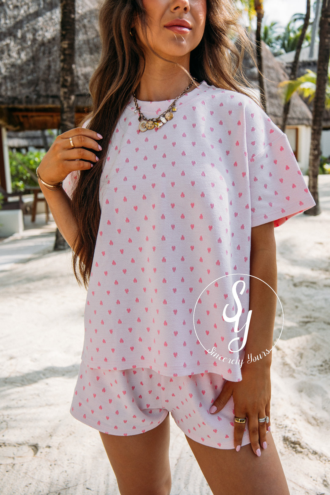 Heart You Pajama Set -Pink