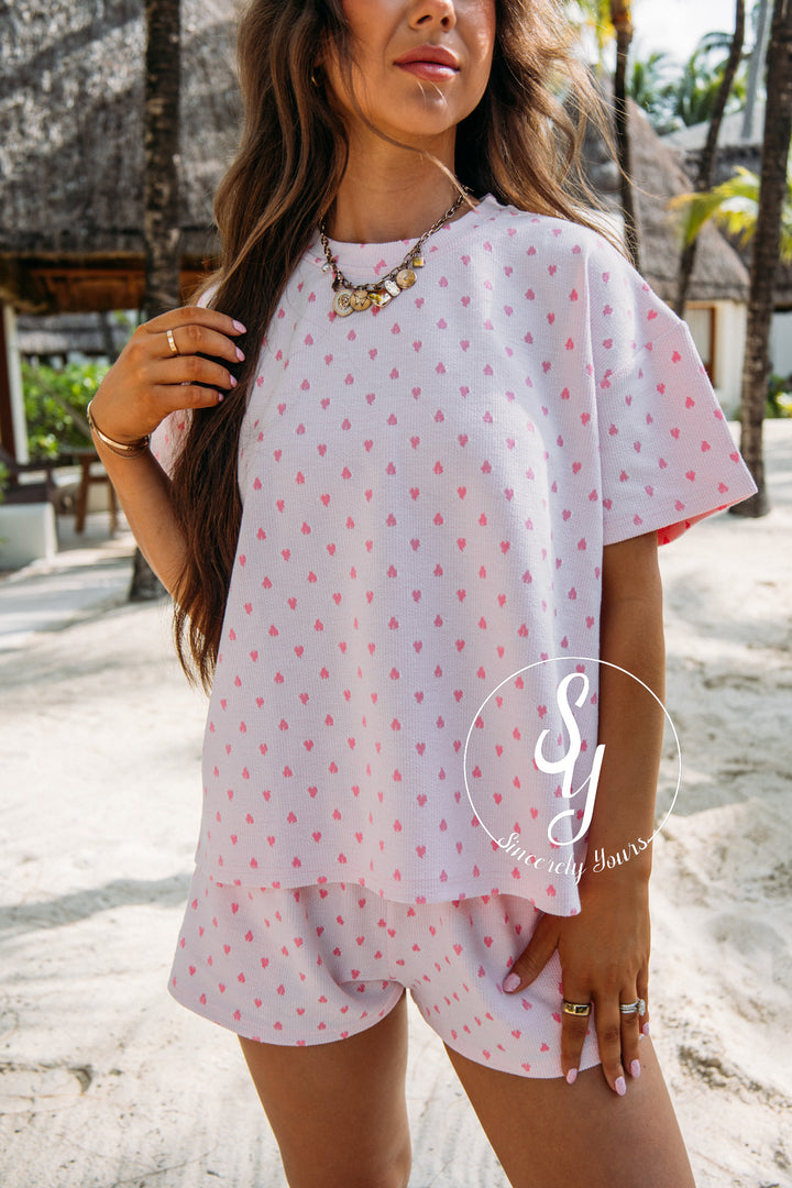 Heart You Pajama Set -Pink