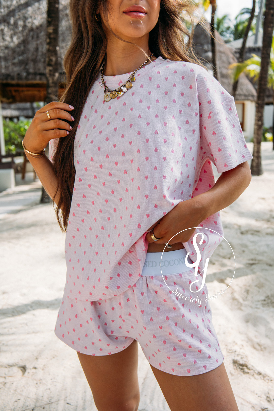 Heart You Pajama Set -Pink