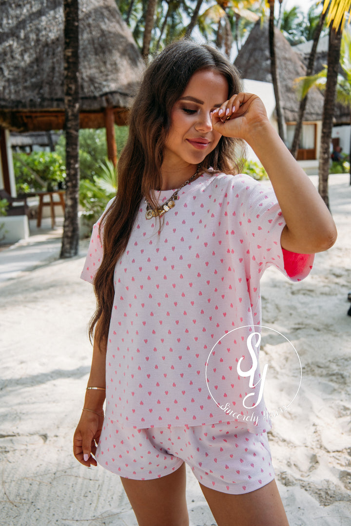 Heart You Pajama Set -Pink