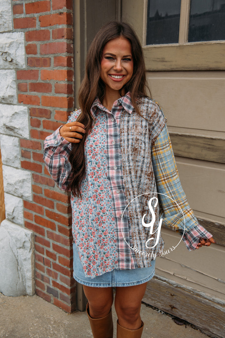 All Designs Blouse - Grey/Choco