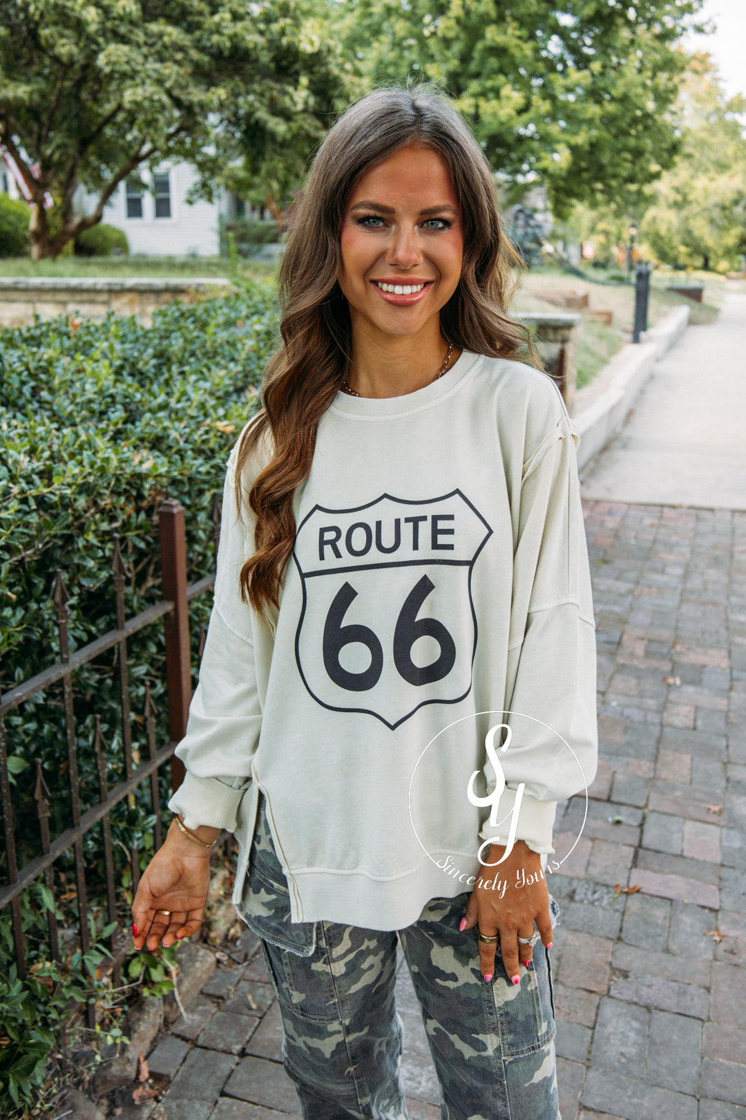 Route Crewneck - Light Khaki