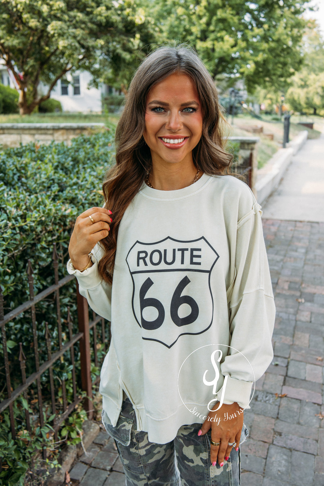 Route Crewneck - Light Khaki