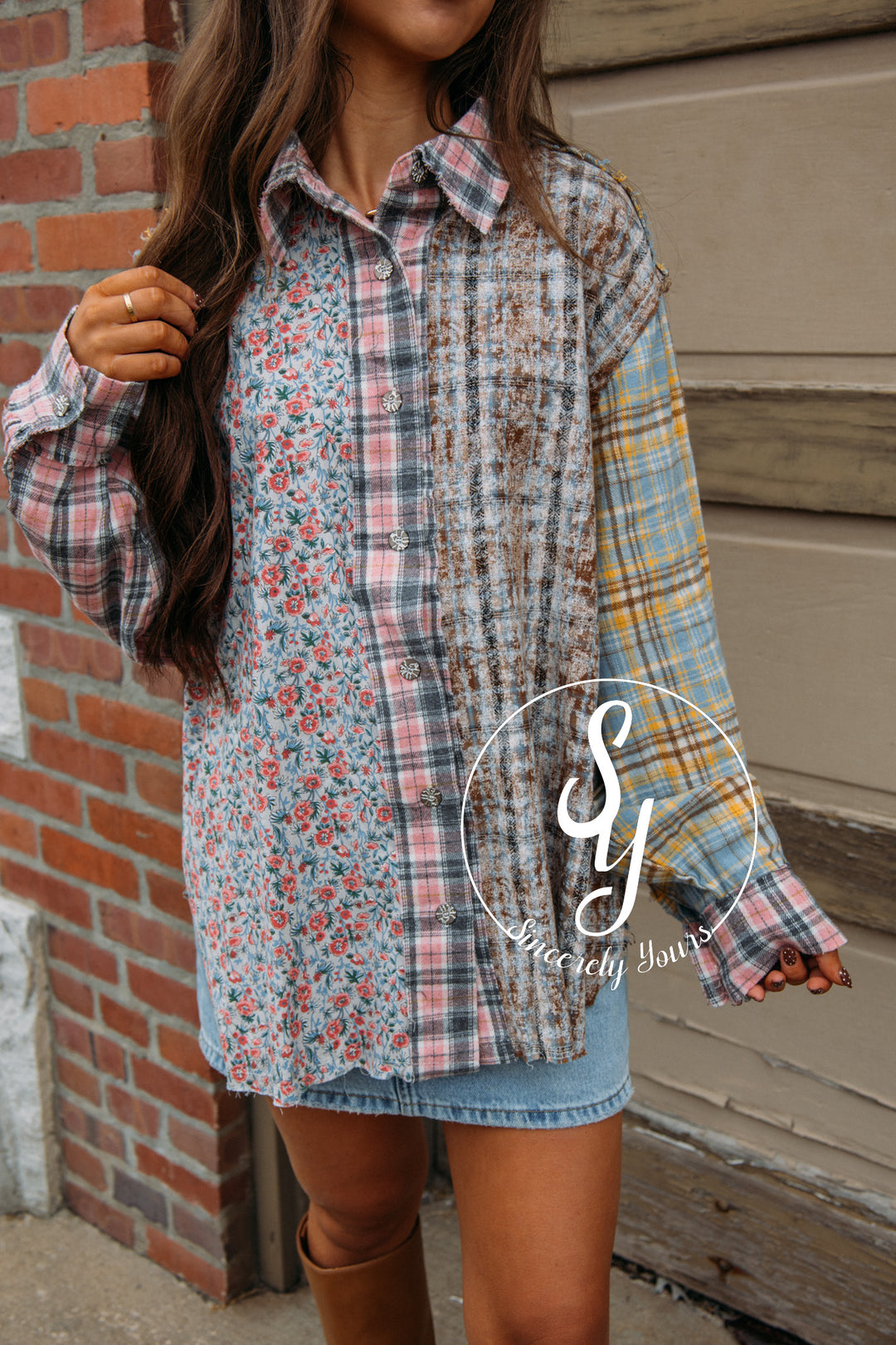 All Designs Blouse - Grey/Choco