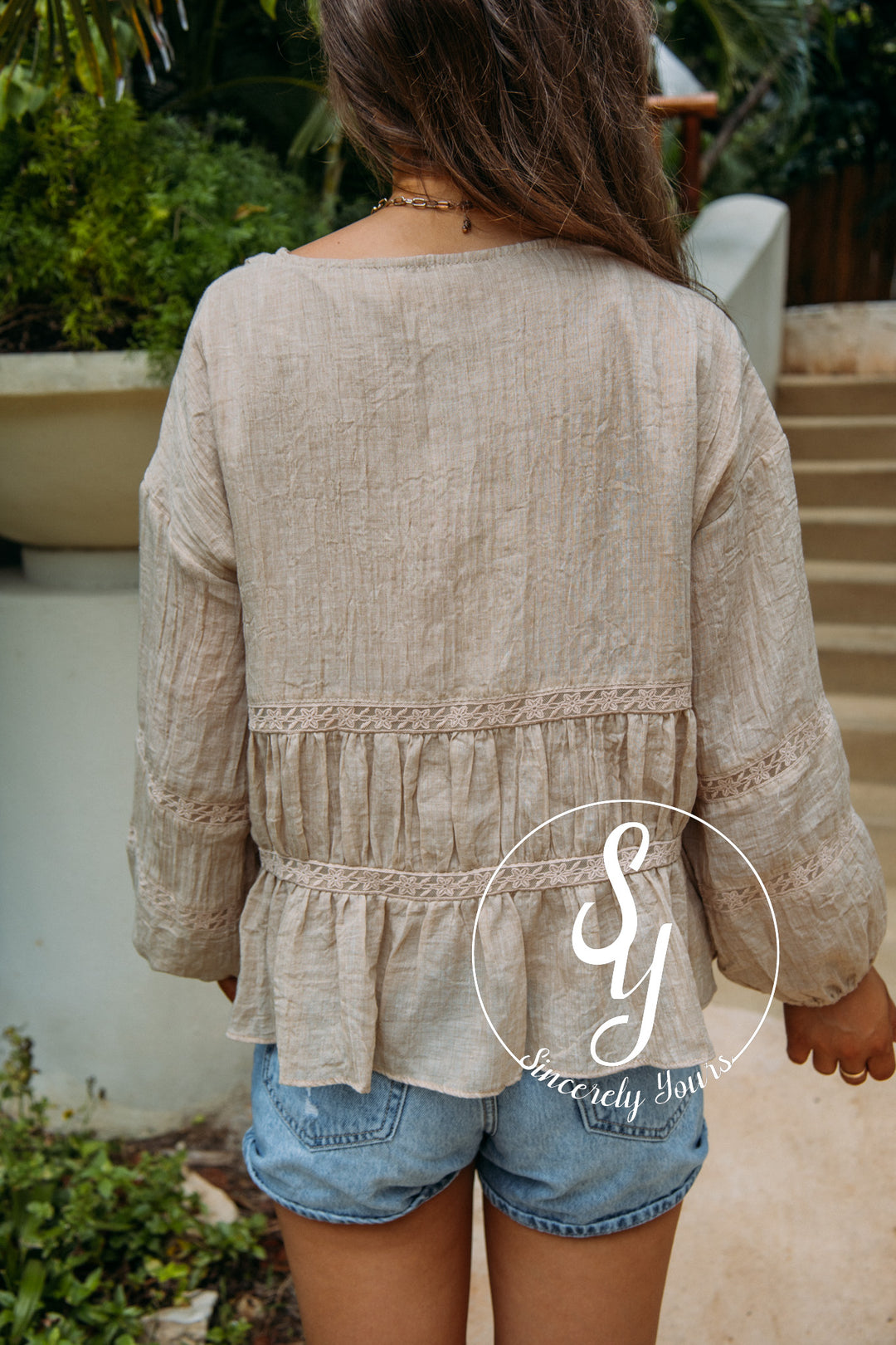 Tuscan Sun Blouse - Taupe